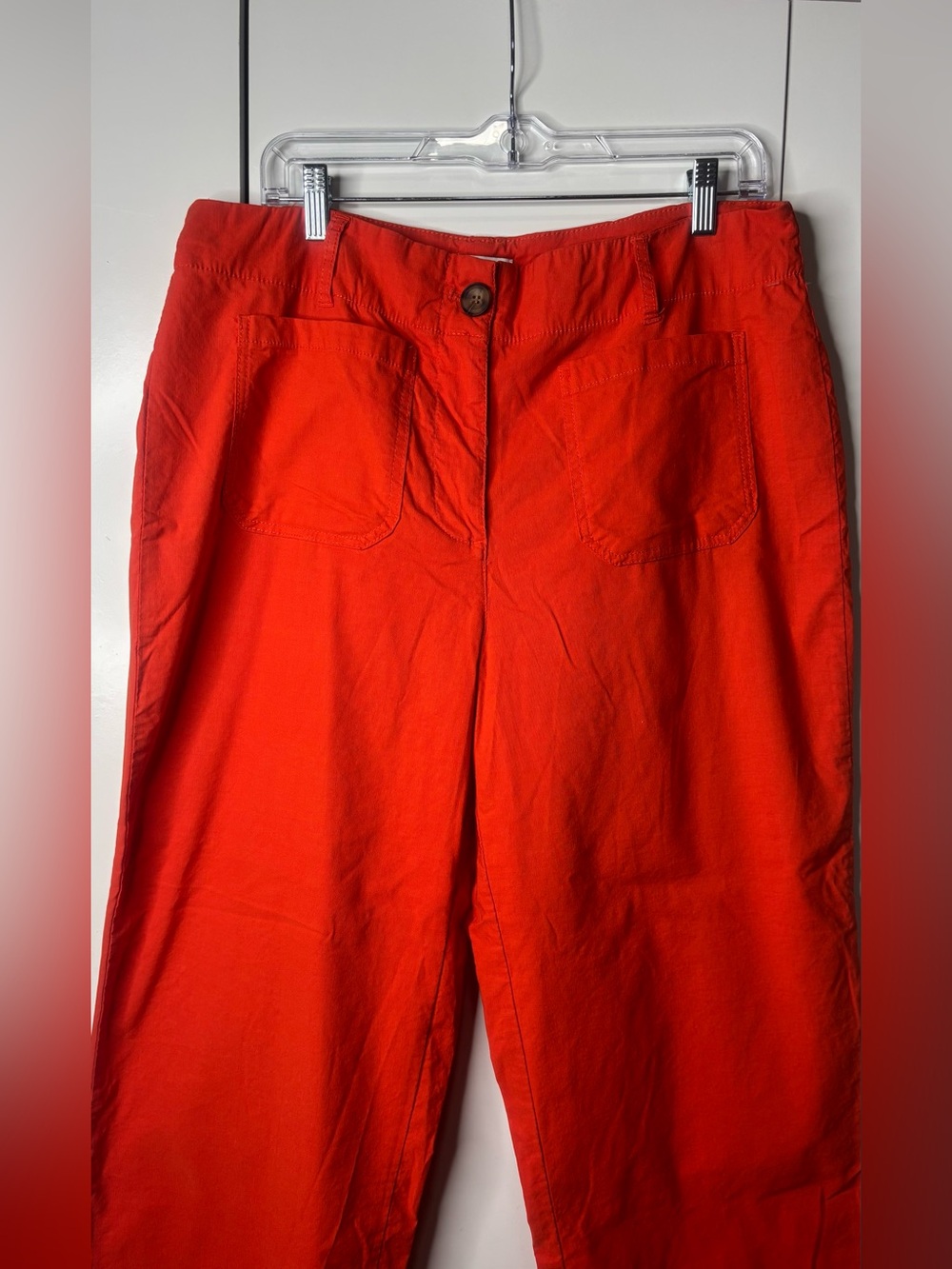 Nicole Miller Cropped Wide-Leg Pants in Rust Orange - Picture 5 of 9